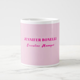Minimalistische roze trendy gepersonaliseerde naam grote koffiekop