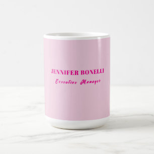 Minimalistische roze trendy gepersonaliseerde naam koffiemok