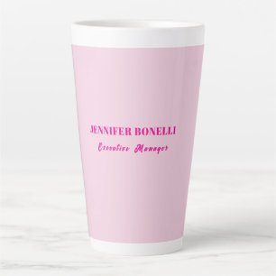 Minimalistische roze trendy gepersonaliseerde naam latte mok