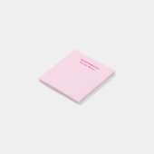 Minimalistische roze trendy gepersonaliseerde naam post-it® notes (Schuin)