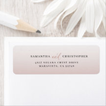Minimalistische roze trouw retouradres sticker