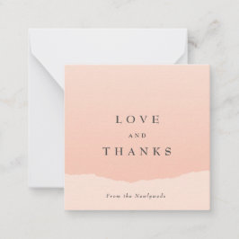 Minimalistische Roze Trouw Trouwkaart Bedankt Notitiekaartje