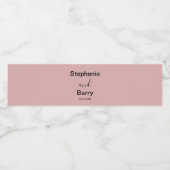 Minimalistische Roze Trouw Waterfles Etiket (Enkel label)