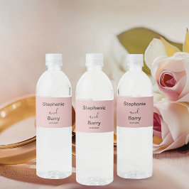Minimalistische Roze Trouw Waterfles Etiket