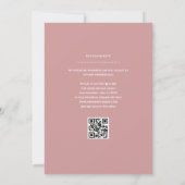Minimalistische roze trouwdatum QR-code Kaart (Achterkant)
