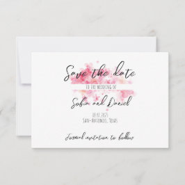 Minimalistische roze trouwfoto Save The Date kaart