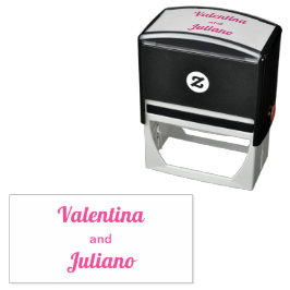 Minimalistische roze trouwstempel typografie stijl zelfinktende stempel