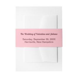 Minimalistische roze trouwtypografie uitnodigingen wikkel