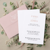 Minimalistische Roze Trouwuitnodiging | QR Code Kaart
