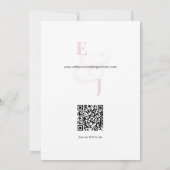 Minimalistische Roze Trouwuitnodiging | QR Code Kaart (Achterkant)