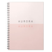 Minimalistische Roze Twee-Tons Notitieboek (Voorkant)
