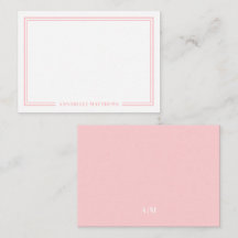 Minimalistische Roze Tweekleurige Monogram Rand