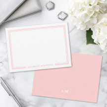 Minimalistische Roze Tweekleurige Monogram Rand