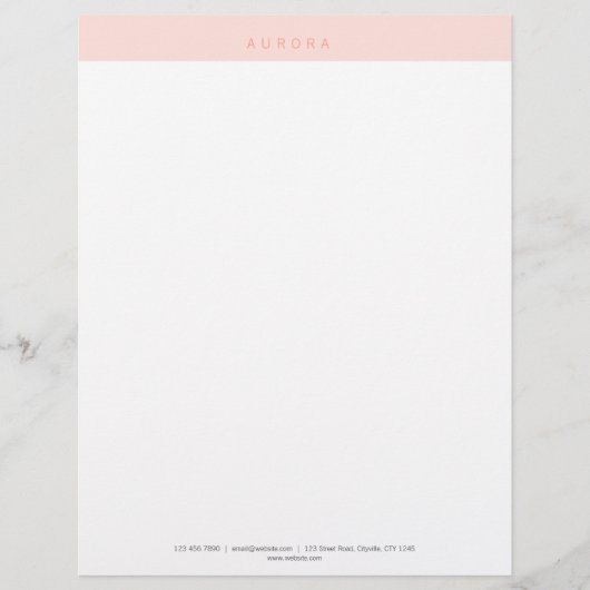 Minimalistische roze tweetonige briefhoofd (Voorkant)