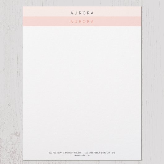 Minimalistische roze tweetonige briefhoofd