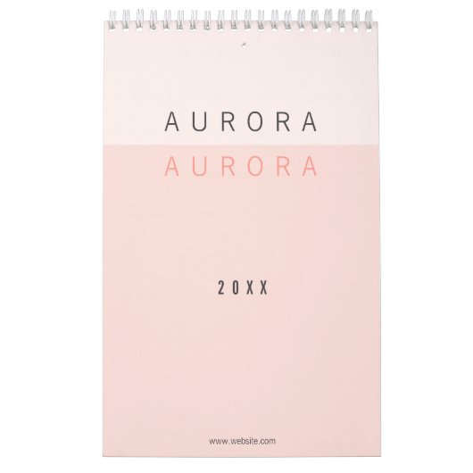Minimalistische roze tweetonige kalender (Hoes)