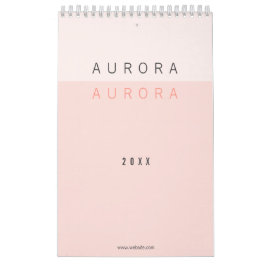 Minimalistische roze tweetonige kalender