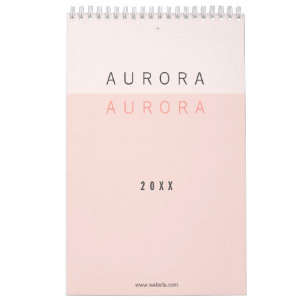 Minimalistische roze tweetonige kalender