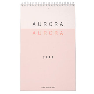 Minimalistische roze tweetonige kalender