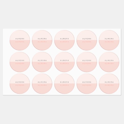 Minimalistische roze tweetonige labels (Vel)