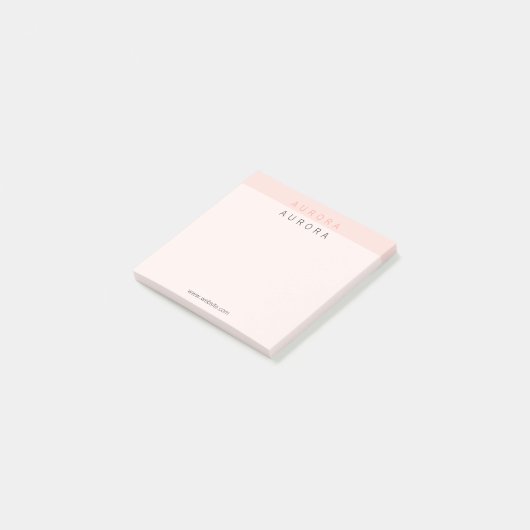Minimalistische roze tweetonige post-it® notes (Schuin)