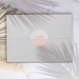 Minimalistische roze tweetonige ronde sticker