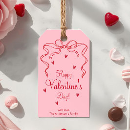 Minimalistische Roze Valentijncadeaubijlage Rode L Cadeaulabel
