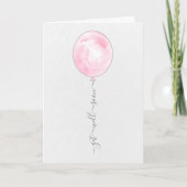 Minimalistische roze Waterverf ballon wordt snel b Kaart (Voorkant)