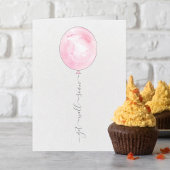 Minimalistische roze Waterverf ballon wordt snel b Kaart