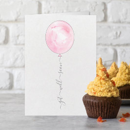 Minimalistische roze Waterverf ballon wordt snel b Kaart