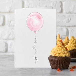 Minimalistische roze Waterverf ballon wordt snel b Kaart