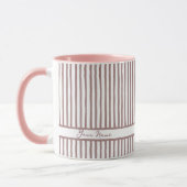 Minimalistische Roze Waterverf Strepen Aangepaste Mok (Links)