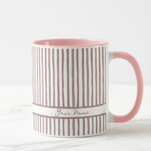 Minimalistische Roze Waterverf Strepen Aangepaste  Mok