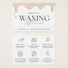 Minimalistische Roze Wax Nazorg Instructies Visitekaartje