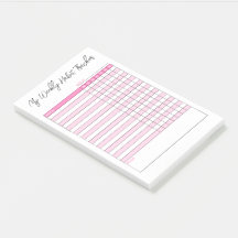 Minimalistische roze weekse Habit Tracker Post-it 