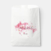 Minimalistische roze wilde bloem bruiloft wit bedankzakje (Voorkant)