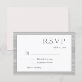 Minimalistische roze witte grijze strepen RSVP Kaart