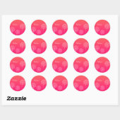 Minimalistische Roze Witte Paardenbloem Bloem Dank Ronde Sticker (Vel)