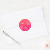 Minimalistische Roze Witte Paardenbloem Bloem Dank Ronde Sticker (Envelop)