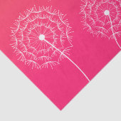 Minimalistische Roze Witte Paardenbloem Naam Mooie Tissuepapier (Detail)