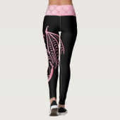 Minimalistische roze zwarte iriserende schalen Dra Leggings (Achterkant)