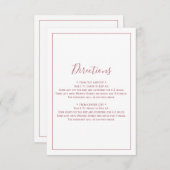 Minimalistische rozegouden routebeschrijvingkaart informatiekaartje (Voorkant / Achterkant)