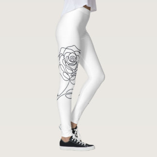 Minimalistische rozen bloemrijke leggings in één l