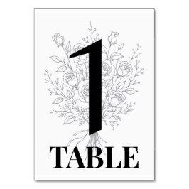 Minimalistische Rozen Huwelijk Tafel Nummers Kaart