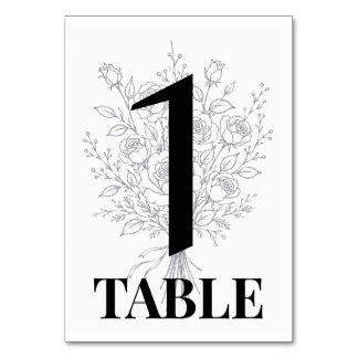 Minimalistische Rozen Huwelijk Tafel Nummers Kaart