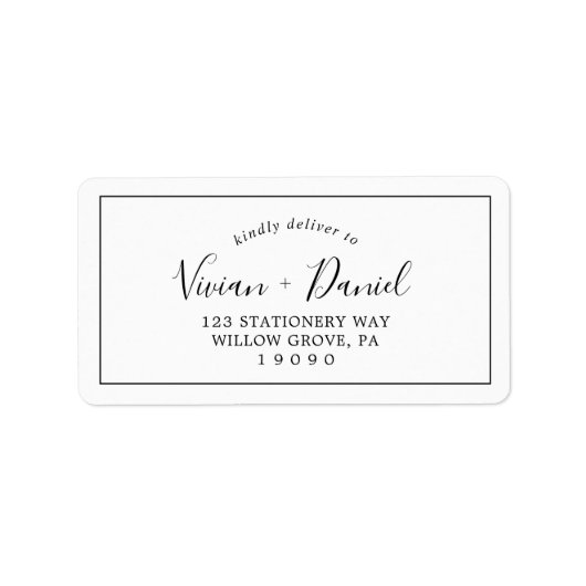 Minimalistische RSVP-Adresetiketten Etiket (Voorkant)