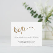 Minimalistische RSVP Gouden Invulbare Gereserveerd (Staand voorkant)