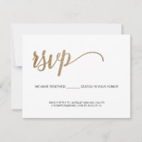 Minimalistische RSVP Gouden Invulbare Gereserveerd
