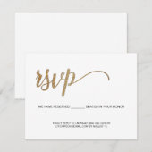 Minimalistische RSVP Gouden Invulbare Gereserveerd Kaartje (Voorkant / Achterkant)