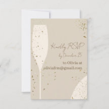 Minimalistische RSVP-kaart | Beige & Ivoor Champag